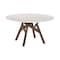 Armen Living Venus 54" Round Mid-Century Modern White Marble Dining Table with Walnut Wood Legs LCVEDIWA - alternate 1